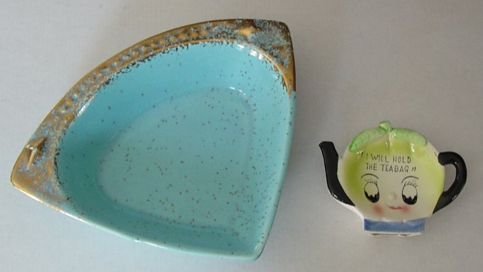 Vintage teabag holder and California candy dish